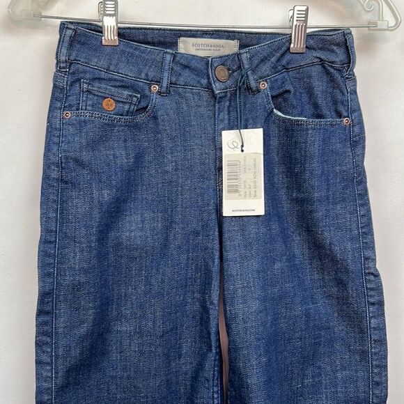 Scotch & Soda The Queen Bootleggers Natural Indigo Blue Jeans size 25/30 NWT - Picture 2 of 13